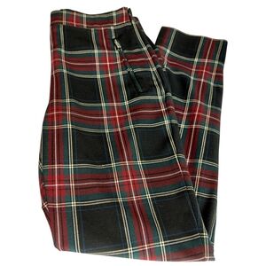 Zara Red & Green Plaid Dress Pants Straight Leg Size S